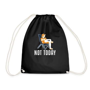Not Today Campsite Tents Glamping Camper - Drawstring Bag - black - Front