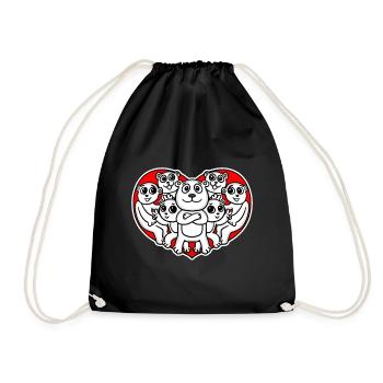 Heart Bear Love Romantic - Drawstring Bag - black - Front