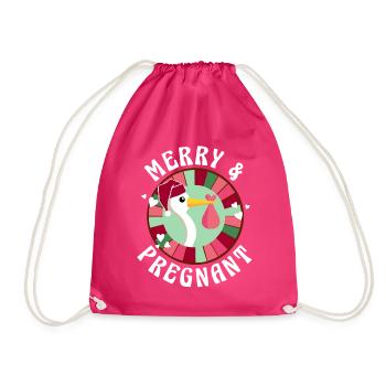 Baby Schwangerschaft Familie Weihnachten Mama Papa - Turnbeutel - Fuchsia - Vorne
