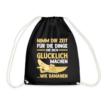 Früchte Banane - Turnbeutel - Schwarz - Vorne