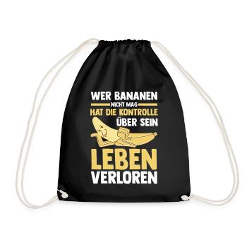 Früchte Banane - Turnbeutel - Schwarz - Vorne