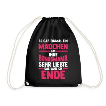 Stiefmutter Stiefmama Bonusmama Stieftochter - Turnbeutel - Schwarz - Vorne