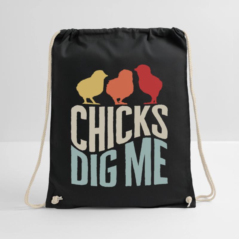 Easter Chick Shirt, Chicks Dig Me Tee, Easter Drawstring Bag