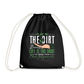 Botany Play In The Dirt Because Planting Botanical - Drawstring Bag - black - Front