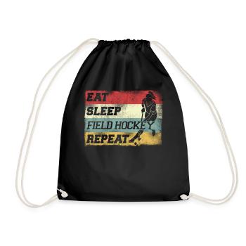 Hockey sur gazon rétro vintage manger - Sac de sport léger - noir - Devant