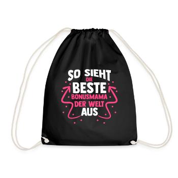 Stiefmutter Stiefmama Bonusmama - Turnbeutel - Schwarz - Vorne