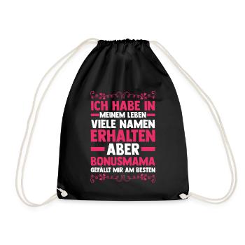Stiefmutter Stiefmama Bonusmama - Turnbeutel - Schwarz - Vorne