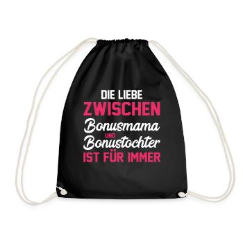 Stiefmutter Stiefmama Stieftochter Bonusmama - Turnbeutel - Schwarz - Vorne