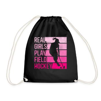 Terrain de jeu de vraies filles de hockey sur gazon - Sac de sport léger - noir - Devant