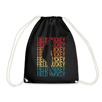 Field Hockey Retro Vintage Field - Turnbeutel - Schwarz - Vorne