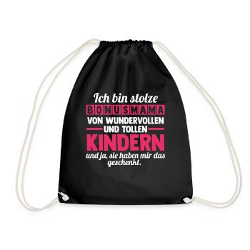 Stiefmutter Stiefmama Bonusmama - Turnbeutel - Schwarz - Vorne