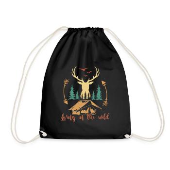 Living in the Wild Tents Glamping Campsite - Drawstring Bag - black - Front