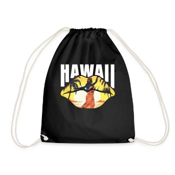 Tropical Summer Hawaii Beach Lips Retro Sunset - Turnbeutel - Schwarz - Vorne