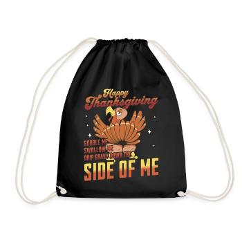 Happy Thanksgiving - Gobble Me Swallow Me Gravy - Turnbeutel - Schwarz - Vorne