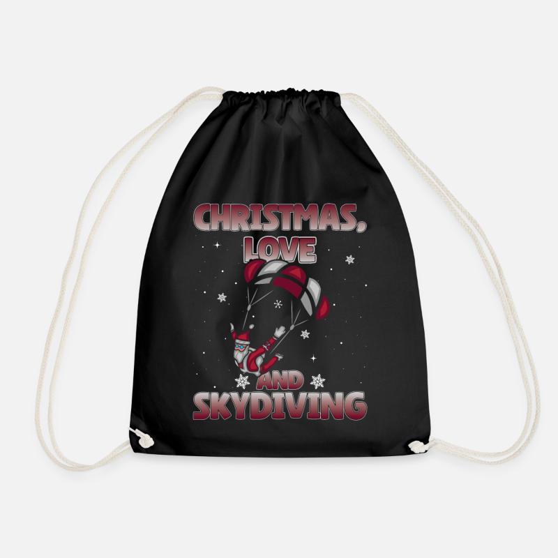 Fallschirm Skydive Weihnachten Liebe und Skydiving - Turnbeutel - Schwarz