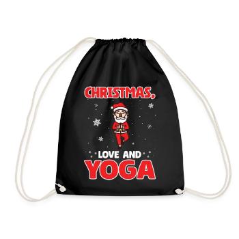 Yogini Yoga Meditation Weihnachten, Liebe und Yoga - Turnbeutel - Schwarz - Vorne