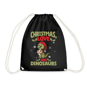 Dino Boy Enfants Noël Amour Dinosaure - Sac de sport léger - noir - Devant