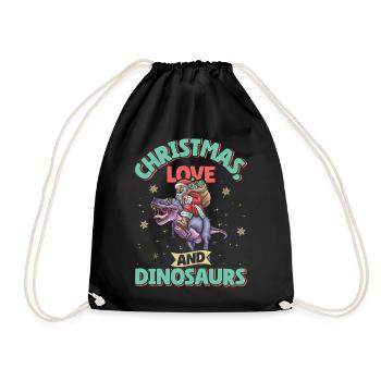 Dino Boy Enfants Noël Amour Dinosaure - Sac de sport léger - noir - Devant