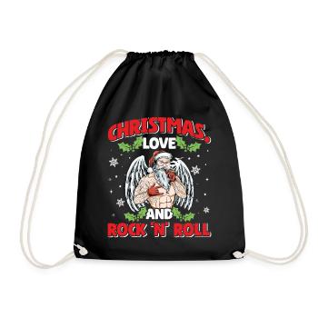 Heavy Hard Metal Weihnachten, Liebe Rock 'n' Roll - Turnbeutel - Schwarz - Vorne