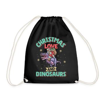 Dino Boy Enfants Noël Amour Dinosaure - Sac de sport léger - noir - Devant