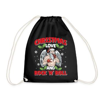 Heavy Hard Metal Weihnachten, Liebe Rock 'n' Roll - Turnbeutel - Schwarz - Vorne