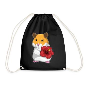 Hamster Hibiskus  - Turnbeutel - Schwarz - Vorne
