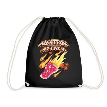 Steak, Meat, Funny Saying - Drawstring Bag - black - Front