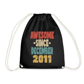 Awesome December 2011 - Drawstring Bag - black - Front
