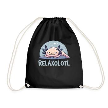 Relaxolotl Axolotl Lovers Cute Animals Relax - Drawstring Bag - black - Front