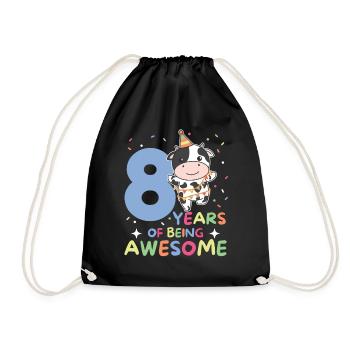 Vache pour les enfants de 8 ans de huit ans - Sac de sport léger - noir - Devant
