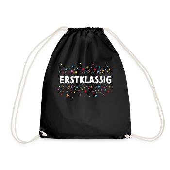 Erstklassig Schulkind Einschulung Erstklässler - Turnbeutel - Schwarz - Vorne