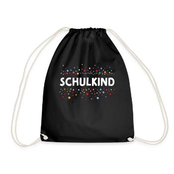 Schulkind Schulanfänger Schulanfang Grundschüler - Turnbeutel - Schwarz - Vorne