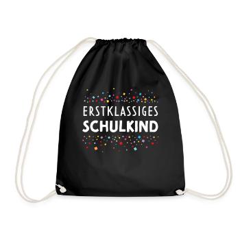 Erstklassiges Schulkind Schulanfang Schulanfänger - Turnbeutel - Schwarz - Vorne