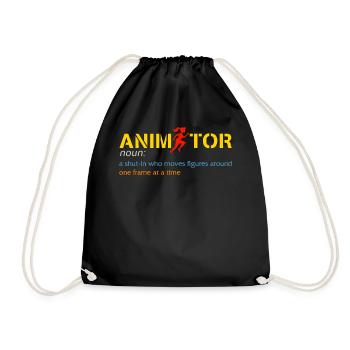 Animations-Shirt, Animator Ein Eingeschlossener, der sich bewegt - Turnbeutel - Schwarz - Vorne