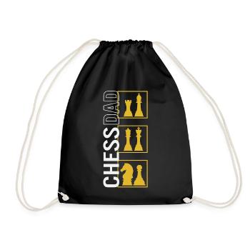 Chess Shirt, Chess Dad Father's Day Gift Chess - Drawstring Bag - black - Front