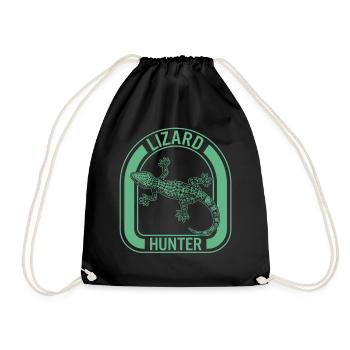 Lizard Hunter Shirt, Lizard Hunter Tee, Cold - Drawstring Bag - black - Front