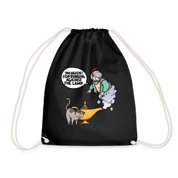 They stop rubbing against the lamp again - Drawstring Bag - black - Front
