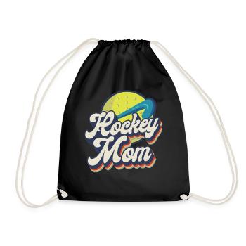 Field Hockey Mom Retro Hockey Mom - Drawstring Bag - black - Front