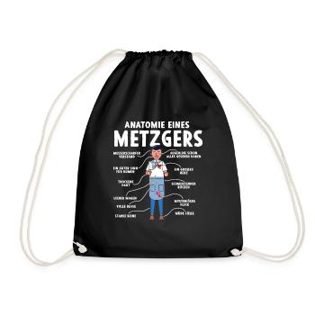 Anatomie eines Metzgers - Turnbeutel - Schwarz - Vorne