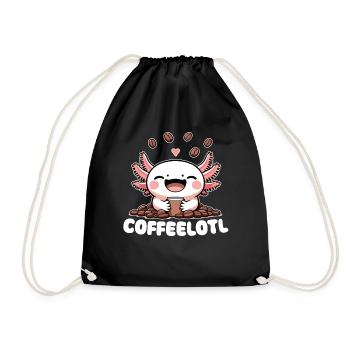 Axolotl Coffeelotl Coffee lovers süße Axolotls - Turnbeutel - Schwarz - Vorne