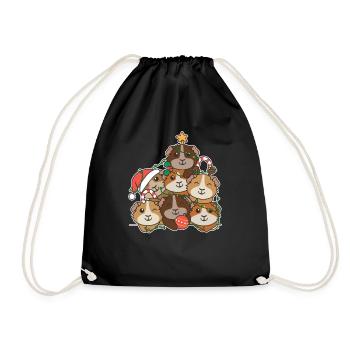 Cochon d’Inde arbre de Noël drôle Animal - Sac de sport léger - noir - Devant