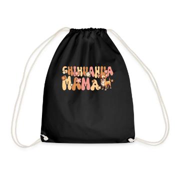Chihuahua Groovy Chihuahua Mama - Turnbeutel - Schwarz - Vorne