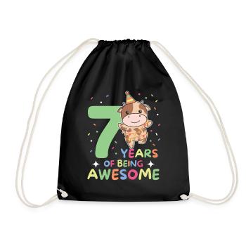Vache pour les enfants de 7 ans de sept ans - Sac de sport léger - noir - Devant