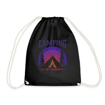Camping is my Therapy Glamping Campingplatz - Turnbeutel - Schwarz - Vorne