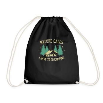 La nature appelle je dois aller camping tentes glamping - Sac de sport léger - noir - Devant