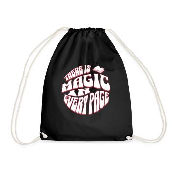 Magic on Every Page - Bücher lesen Englisch Lehrer - Turnbeutel - Schwarz - Vorne
