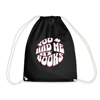 You Had Me at Books - Books Retro English Teacher - Drawstring Bag - black - Front
