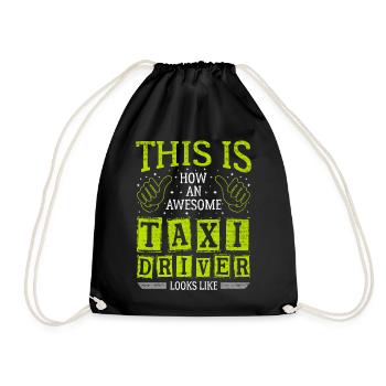 Lustiger Spruch Awesome Taxi Driver - Turnbeutel - Schwarz - Vorne