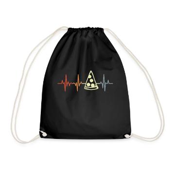Vintage Pizza Heart Palpitations - Drawstring Bag - black - Front