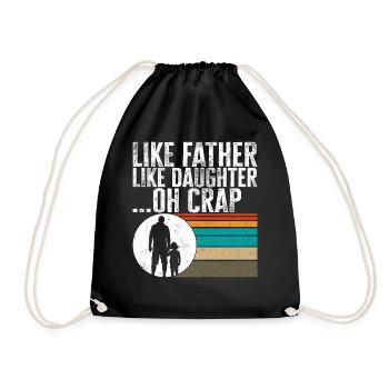 Père Chemise, Comme Père Telle Fille Oh Merde - Sac de sport léger - noir - Devant